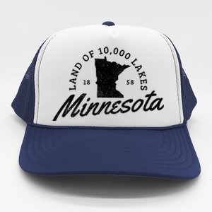 Minnesota Land Of The 10000 Lakes State Map Souvenir Gift Trucker Hat