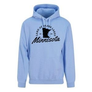 Minnesota Land Of The 10000 Lakes State Map Souvenir Gift Unisex Surf Hoodie