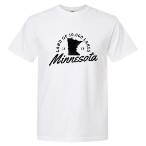 Minnesota Land Of The 10000 Lakes State Map Souvenir Gift Garment-Dyed Heavyweight T-Shirt