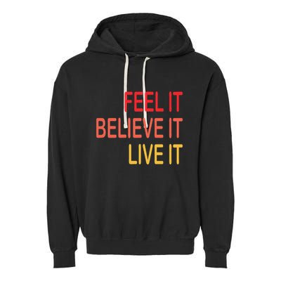 Manifest Law Of Attraction Feel Good Vortex Powerful Life Garment-Dyed Fleece Hoodie