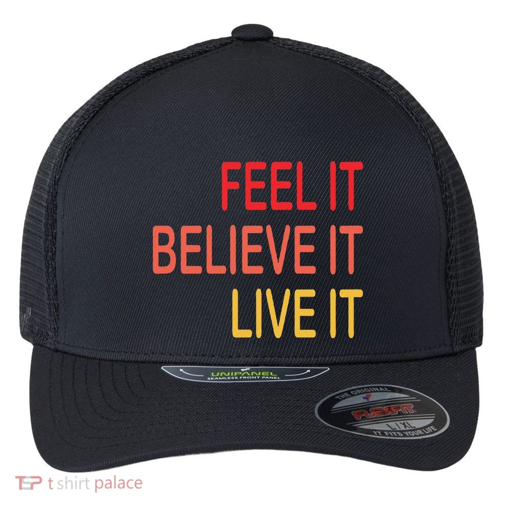 Manifest Law Of Attraction Feel Good Vortex Powerful Life Flexfit Unipanel Trucker Cap