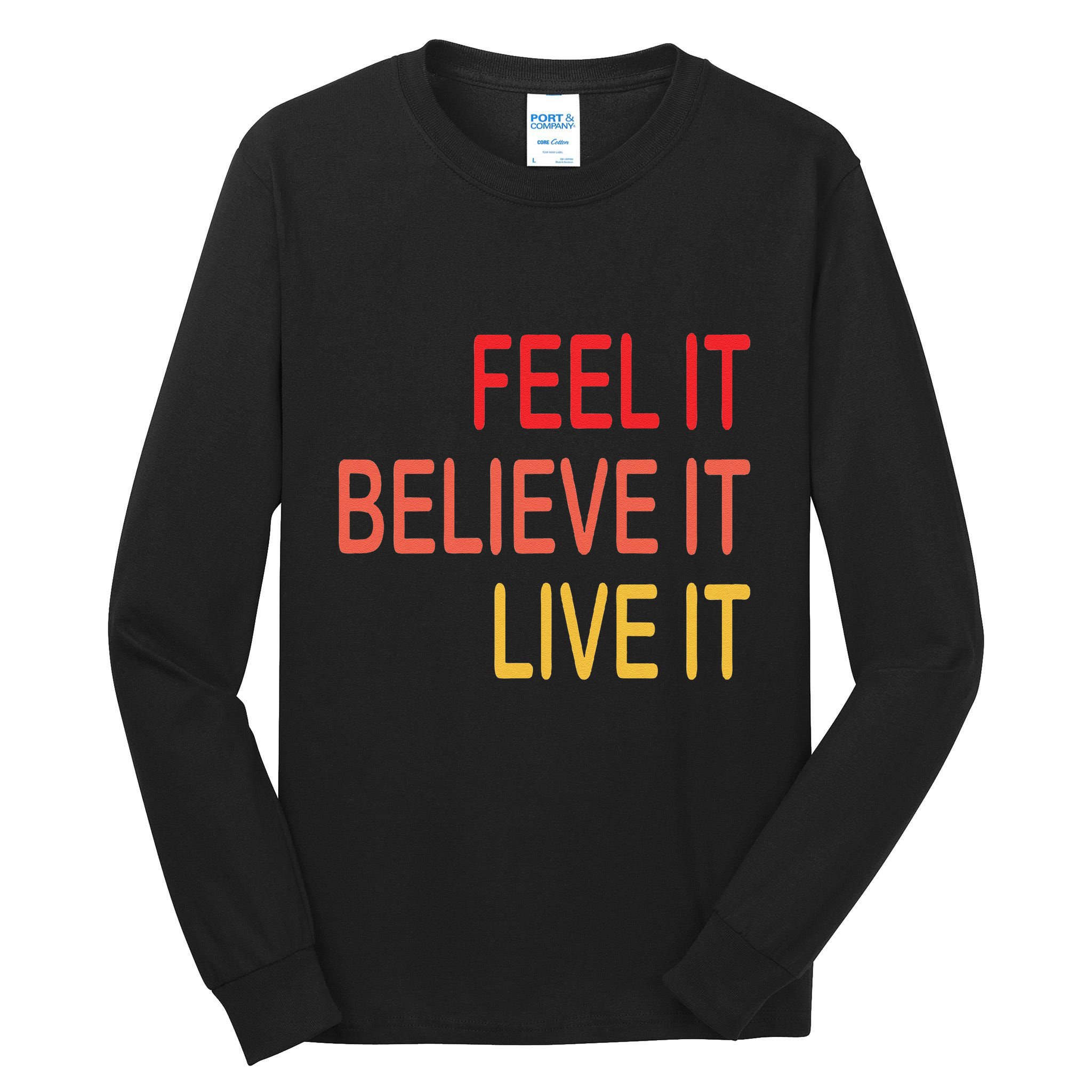 Manifest Law Of Attraction Feel Good Vortex Powerful Life Tall Long Sleeve T-Shirt