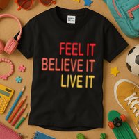 Manifest Law Of Attraction Feel Good Vortex Powerful Life Kids T-Shirt