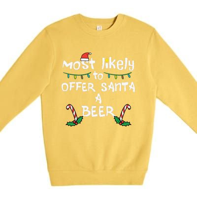 Most Likely Offer Santa Christmas Xmas Family Match Dad Premium Crewneck Sweatshirt