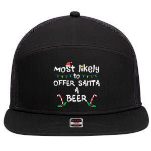 Most Likely Offer Santa Christmas Xmas Family Match Dad 7 Panel Mesh Trucker Snapback Hat