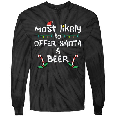 Most Likely Offer Santa Christmas Xmas Family Match Dad Tie-Dye Long Sleeve Shirt