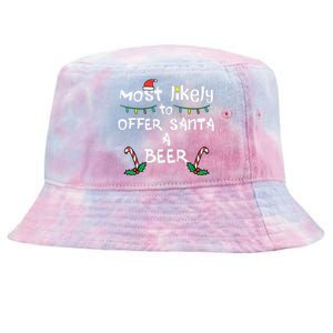 Most Likely Offer Santa Christmas Xmas Family Match Dad Tie-Dyed Bucket Hat