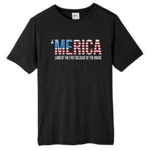 Merica Land Of The Free Because Of The Brave Patriotic Cute Gift Tall Fusion ChromaSoft Performance T-Shirt