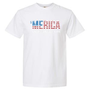 Merica Land Of The Free Because Of The Brave Patriotic Cute Gift Garment-Dyed Heavyweight T-Shirt