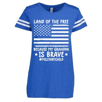 Military Land Of Free Because My Grandpis Brave Gift Enza Ladies Jersey Football T-Shirt