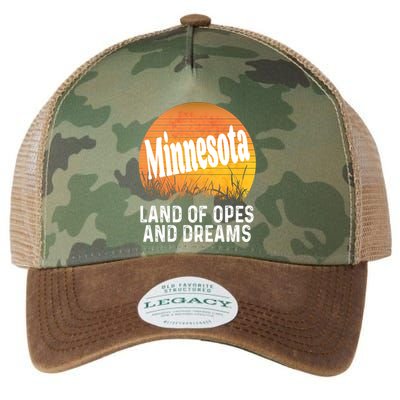 Minnesota Land Of Opes And Dreams Ope Sunset Field Funny Legacy Tie Dye Trucker Hat