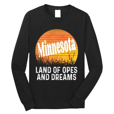 Minnesota Land Of Opes And Dreams Ope Sunset Field Funny Long Sleeve Shirt