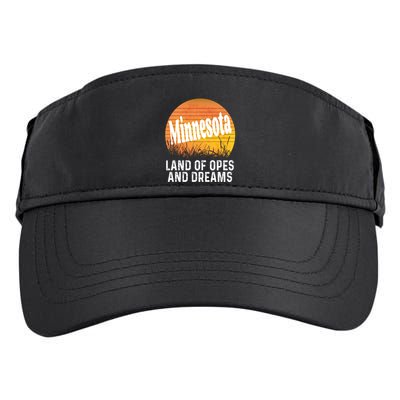 Minnesota Land Of Opes And Dreams Ope Sunset Field Funny Adult Drive Performance Visor