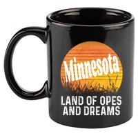 Minnesota Land Of Opes And Dreams Ope Sunset Field Funny 11oz C Handle Ceramic Mug