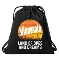 Minnesota Land Of Opes And Dreams Ope Sunset Field Funny Drawstring Bag