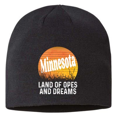 Minnesota Land Of Opes And Dreams Ope Sunset Field Funny Sustainable Beanie