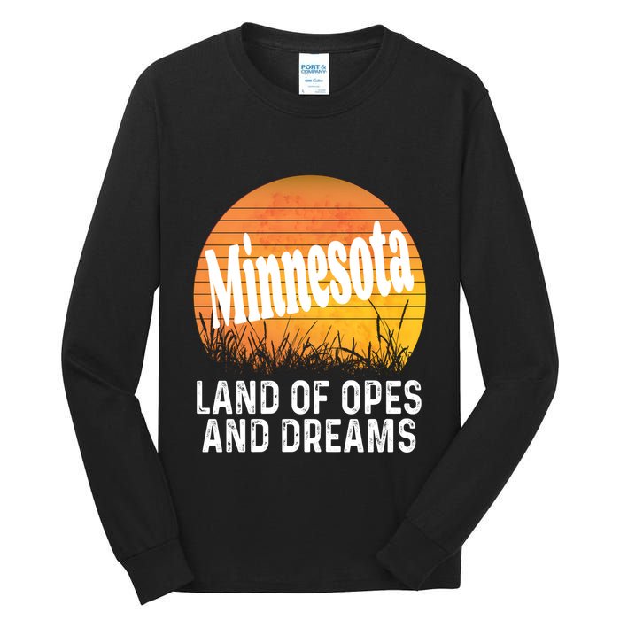 Minnesota Land Of Opes And Dreams Ope Sunset Field Funny Tall Long Sleeve T-Shirt