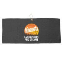 Minnesota Land Of Opes And Dreams Ope Sunset Field Funny Large Microfiber Waffle Golf Towel