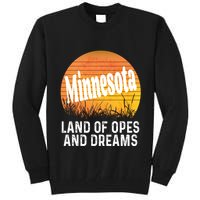 Minnesota Land Of Opes And Dreams Ope Sunset Field Funny Tall Sweatshirt