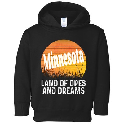 Minnesota Land Of Opes And Dreams Ope Sunset Field Funny Toddler Hoodie