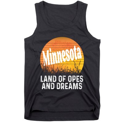 Minnesota Land Of Opes And Dreams Ope Sunset Field Funny Tank Top