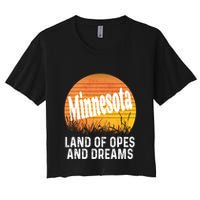 Minnesota Land Of Opes And Dreams Ope Sunset Field Funny Crop Top
