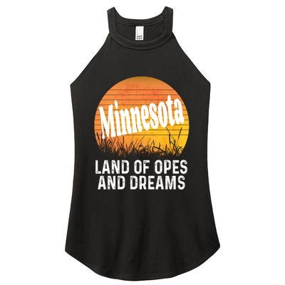 Minnesota Land Of Opes And Dreams Ope Sunset Field Funny Women's Perfect Tri Rocker Tank