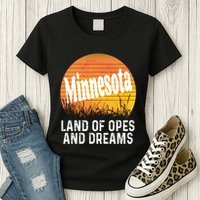 Minnesota Land Of Opes And Dreams Ope Sunset Field Funny Womens T-Shirt