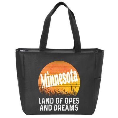 Minnesota Land Of Opes And Dreams Ope Sunset Field Funny Zip Tote Bag