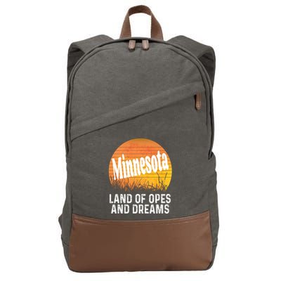 Minnesota Land Of Opes And Dreams Ope Sunset Field Funny Cotton Canvas Backpack