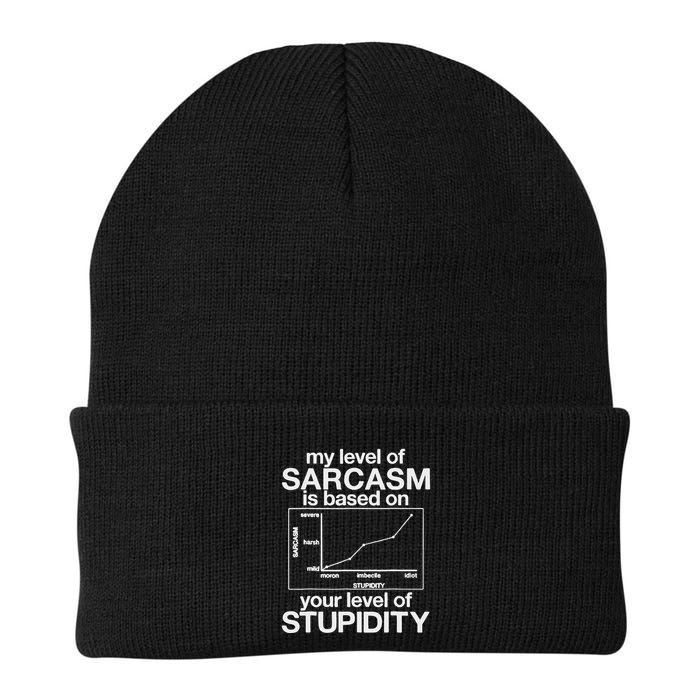 My Level Of Sarcasm Is Based On Your Level Of Stupidity Knit Cap Winter Beanie