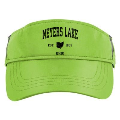 Meyers Lake Ohio Oh Vintage Athletic Sports Adult Drive Performance Visor