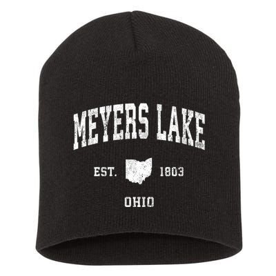 Meyers Lake Ohio Oh Vintage Athletic Sports Short Acrylic Beanie