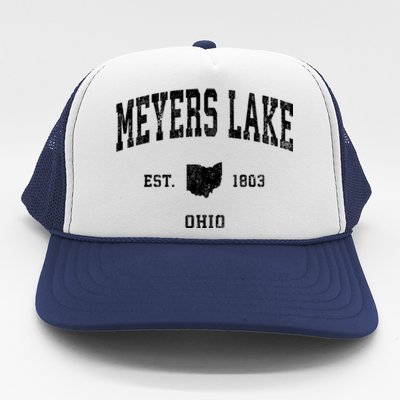 Meyers Lake Ohio Oh Vintage Athletic Sports Trucker Hat