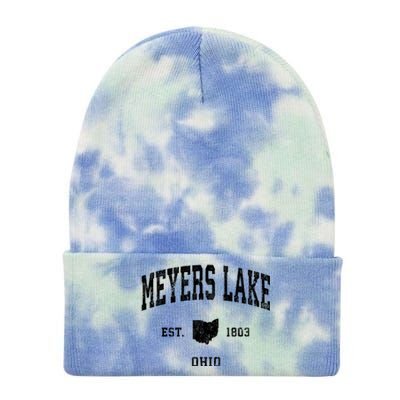 Meyers Lake Ohio Oh Vintage Athletic Sports Tie Dye 12in Knit Beanie