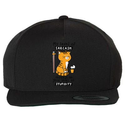 My Level Of Anger Depends On Your Level Of Attitude Funny Wool Snapback Cap