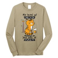 My Level Of Anger Depends On Your Level Of Attitude Funny Long Sleeve Shirt