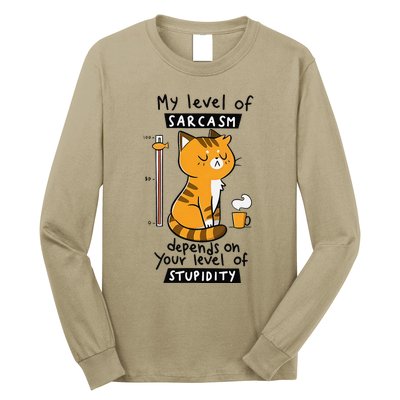 My Level Of Anger Depends On Your Level Of Attitude Funny Long Sleeve Shirt