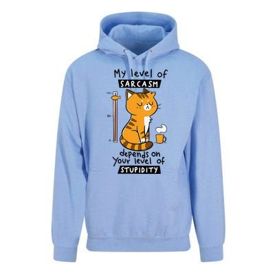 My Level Of Anger Depends On Your Level Of Attitude Funny Unisex Surf Hoodie