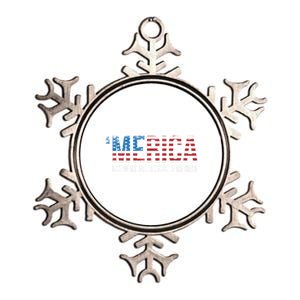 Merica Land Of The Free Because Of The Brave Patriotic Gift Metallic Star Ornament