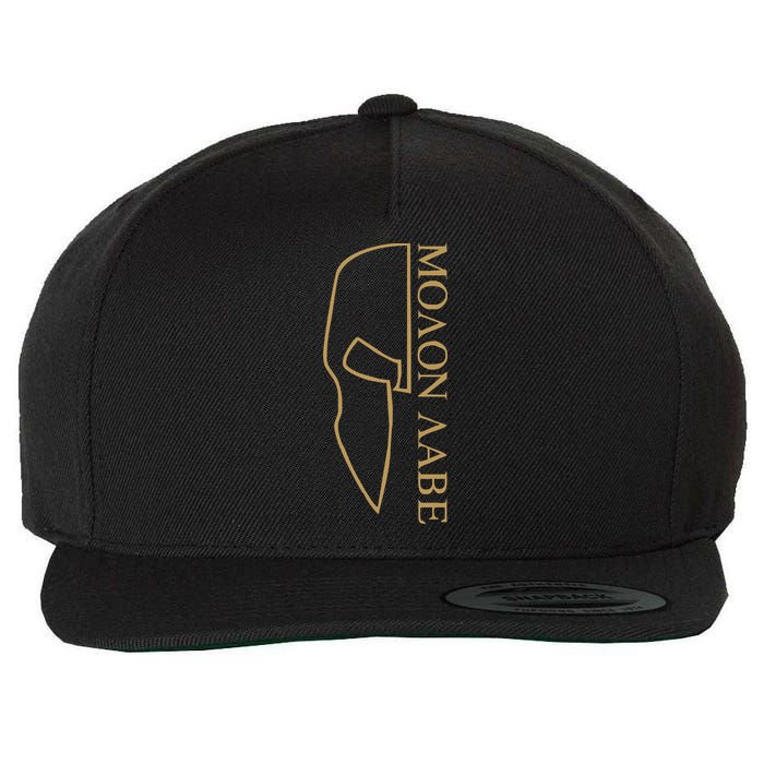 Molon Labe Outlined Wool Snapback Cap