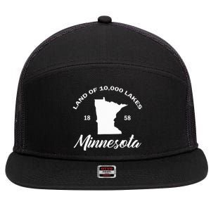 Mn Land Of 10000 Lakes Minnesota 7 Panel Mesh Trucker Snapback Hat