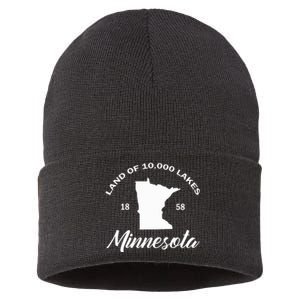 Mn Land Of 10000 Lakes Minnesota Sustainable Knit Beanie