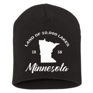 Mn Land Of 10000 Lakes Minnesota Short Acrylic Beanie