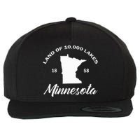 Mn Land Of 10000 Lakes Minnesota Wool Snapback Cap