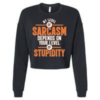 My Level Of Sarcasm Depends On Your Level Of Stupidity Cropped Pullover Crew