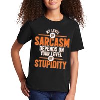 My Level Of Sarcasm Depends On Your Level Of Stupidity Kids T-Shirt