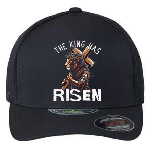 Majestic Lion Of Judah Jesus A King Has Risen Religious Flexfit Unipanel Trucker Cap