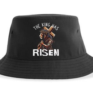 Majestic Lion Of Judah Jesus A King Has Risen Religious Sustainable Bucket Hat