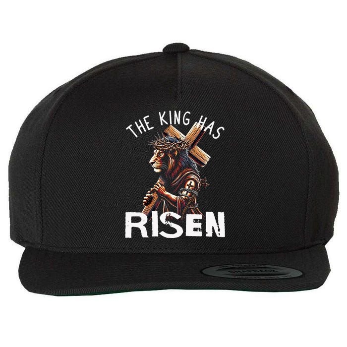 Majestic Lion Of Judah Jesus A King Has Risen Religious Wool Snapback Cap